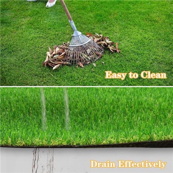 Artificial Grass Astroturf Rug 4 FT 11 in* 8 FT, Realistic Grass Mat w/ Drainage - Picture 6 of 6